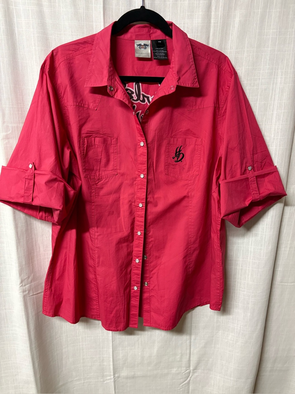 Harley-Davidson Bright Pink Shirt with Black Trim